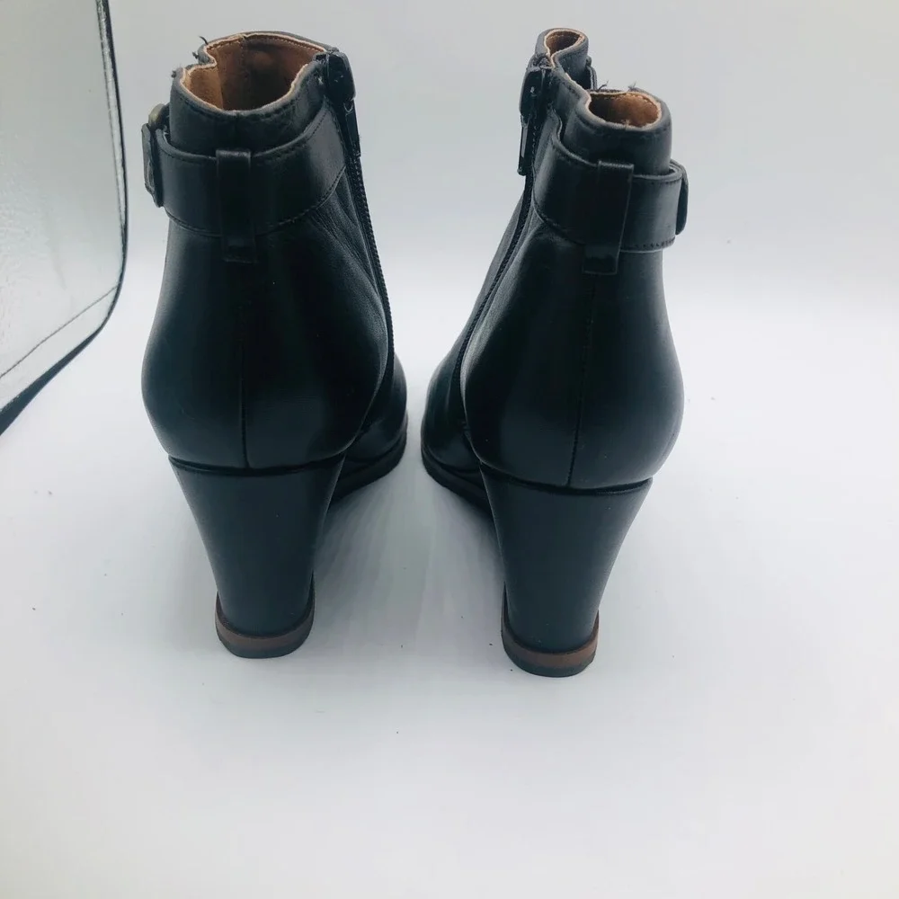 Susina Boot Sz 6.5 M Short‎ Boots Black Leather Women 58665